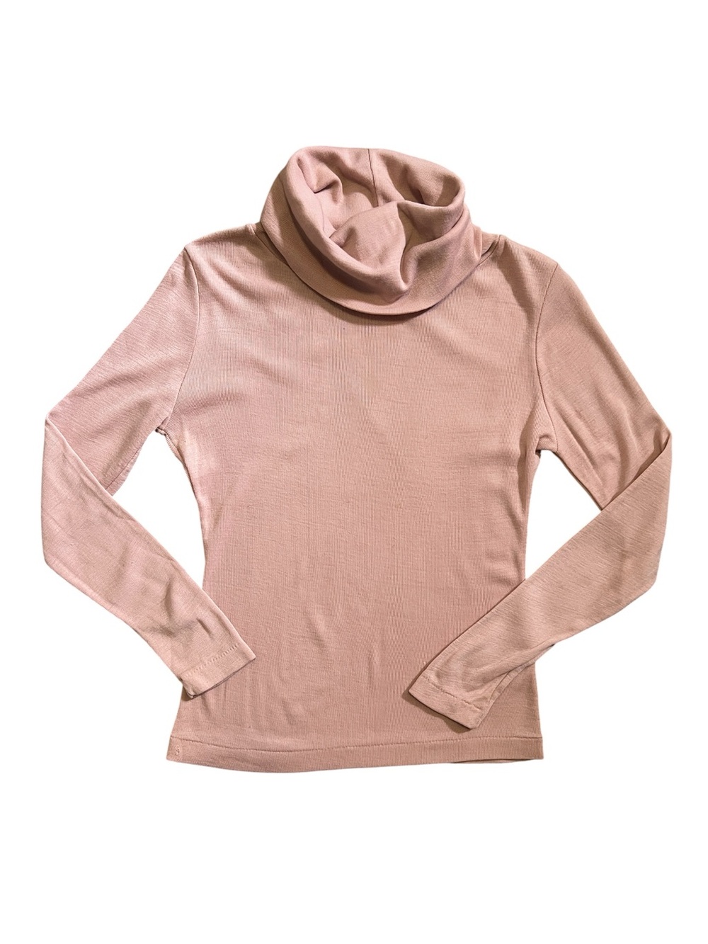 Vintage Dusty Pink Cowl Neck Long Sleeve Top S